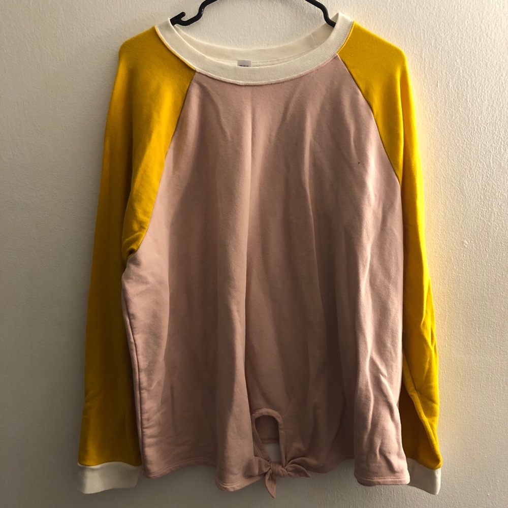3 for $10: Color Blocked Sweatshirt w/Front Tie